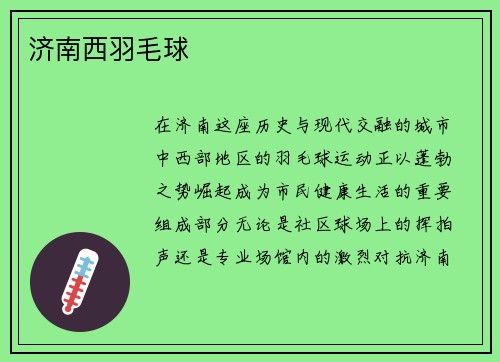 济南西羽毛球